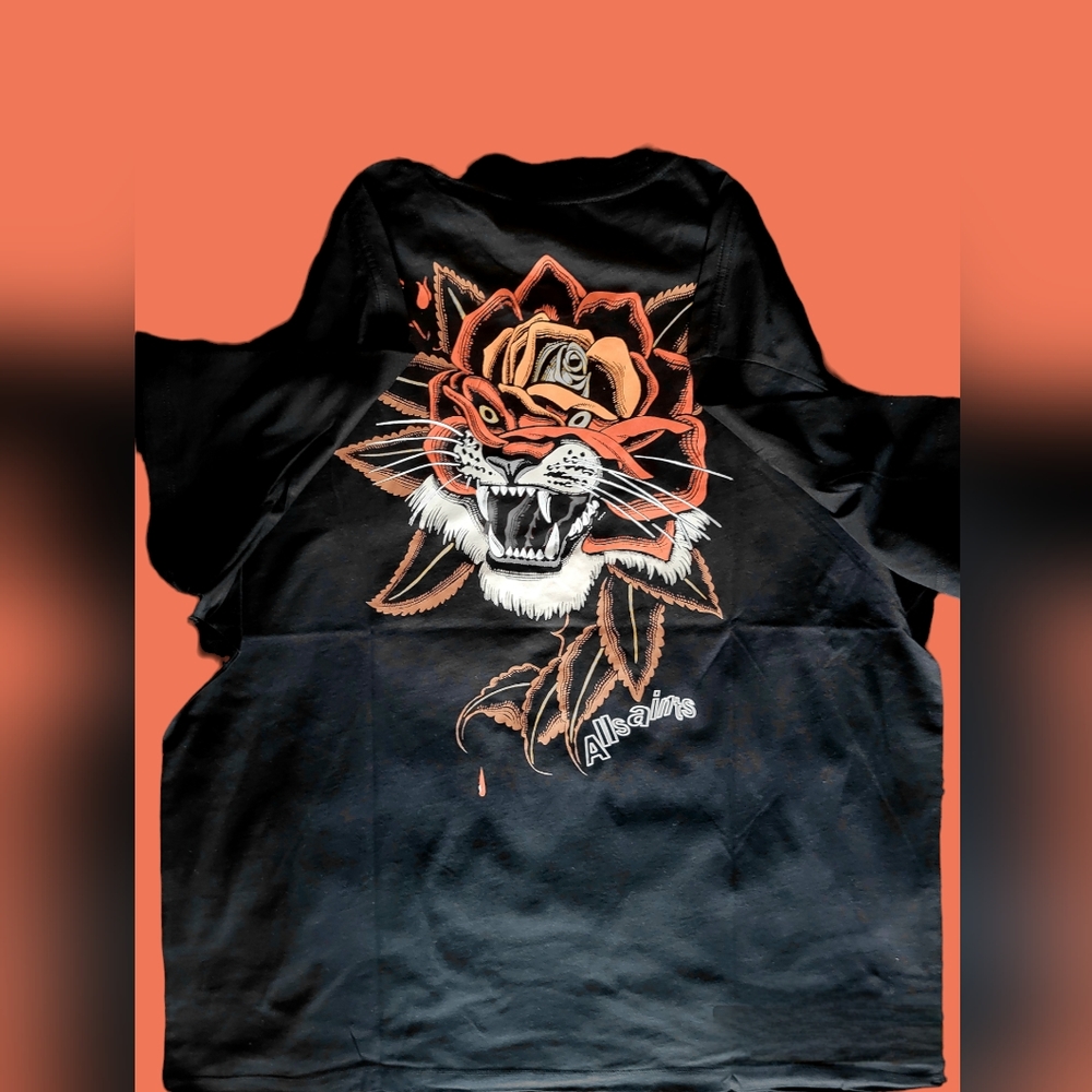 All Saints| Tiger Rose Crew T-Shirt - Jet Black